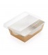 Cutie Salată 800 ml Biodegradabilă-Reciclabilă cu Capac Plastic Transparent, ECO OpSalad 800, 207x127x55 mm, set 100 bucăți