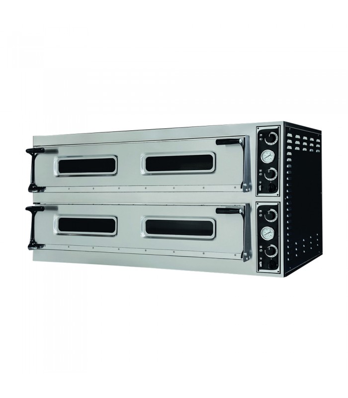 Cuptor electric Trays 66L, pizza/patiserie, 2 camere, 12pizza ø40cm / 8tăvi 600x400mm, 230V/400V, 20.4kW, +455°C, Prismafood