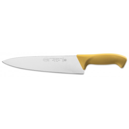 Cuțitul bucătarului 312225.G, mâner galben, lamă rigidă, 25cm, Skin Sanelli