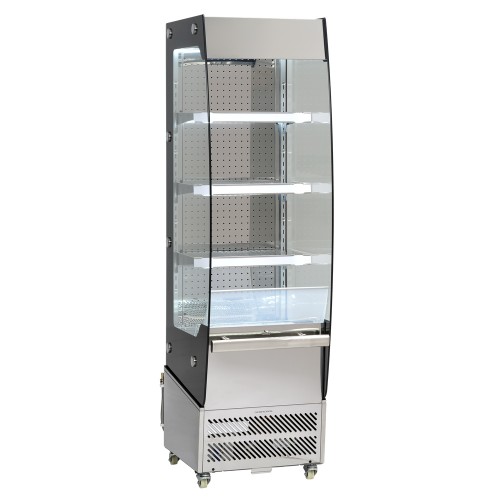 Vitrină frigorifică OFC222E, cu perdea de aer, răcire ventilată, +2ºC/+10ºC, L495mm, 158litri/dm3